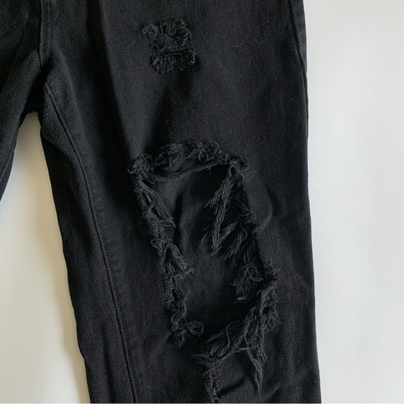 Shein Jeans Mens 30x32 Black Distressed Baggy Punk Rock Thrashed Skater Worn - Picture 5 of 13